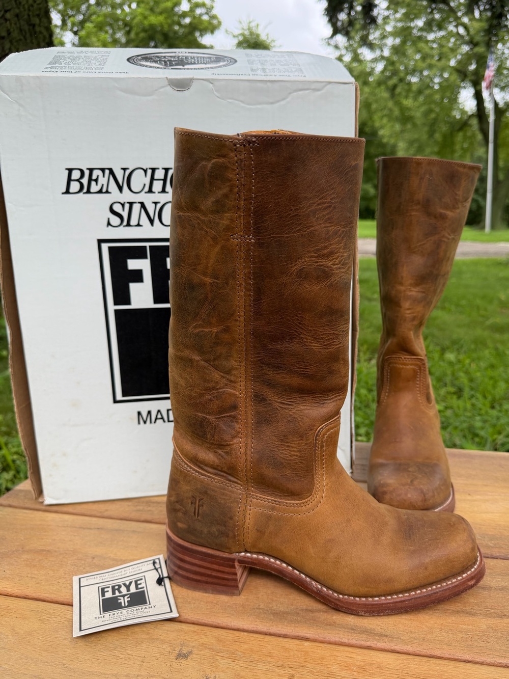 Frye Campus Boots Brown 9.5 M 9 Cowboy Western Made in USA